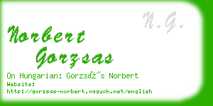 norbert gorzsas business card